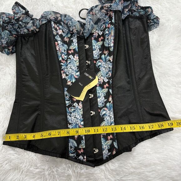 Corset Story Elegant Overbust Corset Top Floral Chiffon Sleeves US 16 NEW 36'' - Picture 12 of 15